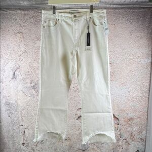 Liverpool Bone White Crop Flare Jeans size 14. C11